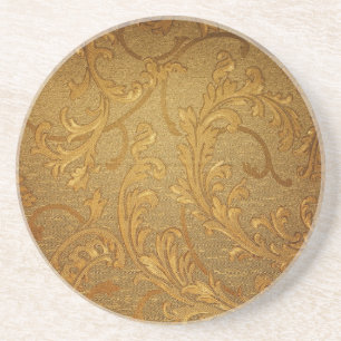 Dessous De Verre En Grès Vintage, élégant, rustique or, victorien, velour
