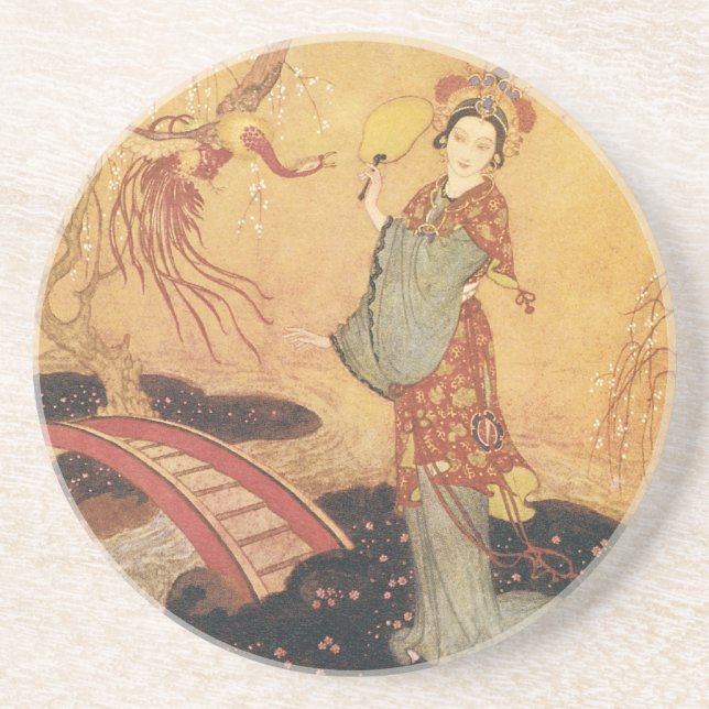 Dessous De Verre En Grès Vintage Fairy Tale Princess Badoura, Edmund Dulac (Devant)