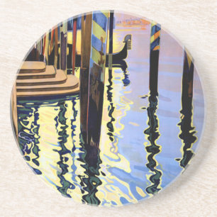 Dessous De Verre En Grès Vintage Grand Canal Venise Italie Voyage