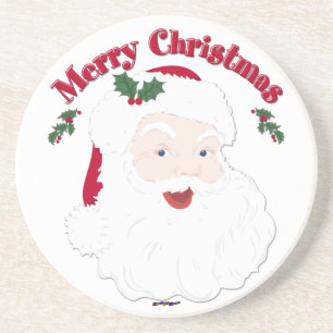 Dessous De Verre En Grès Vintage Joyeux Noël Père Noël