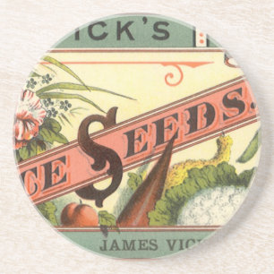 Dessous De Verre En Grès Vintage Seed Packet Étiquette Art, Vick's Choice S