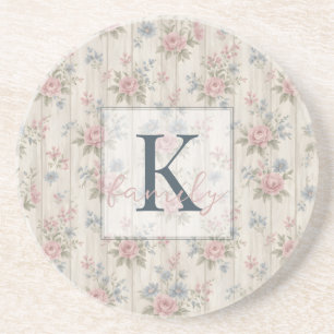 Dessous De Verre En Grès VintageRustic Shabby Chic Floral sur Bois Maison d