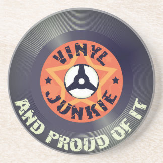 Dessous De Verre En Grès Vinyl Junkie - Et Fière de ça