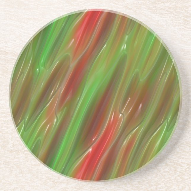 Dessous De Verre En Grès Vinyle rouge et vert (Devant)