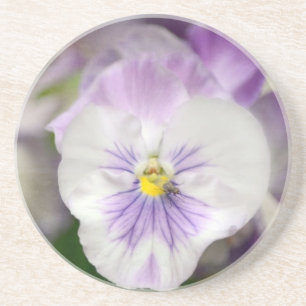 Dessous De Verre En Grès Violas violets et blancs par Shirley Taylor