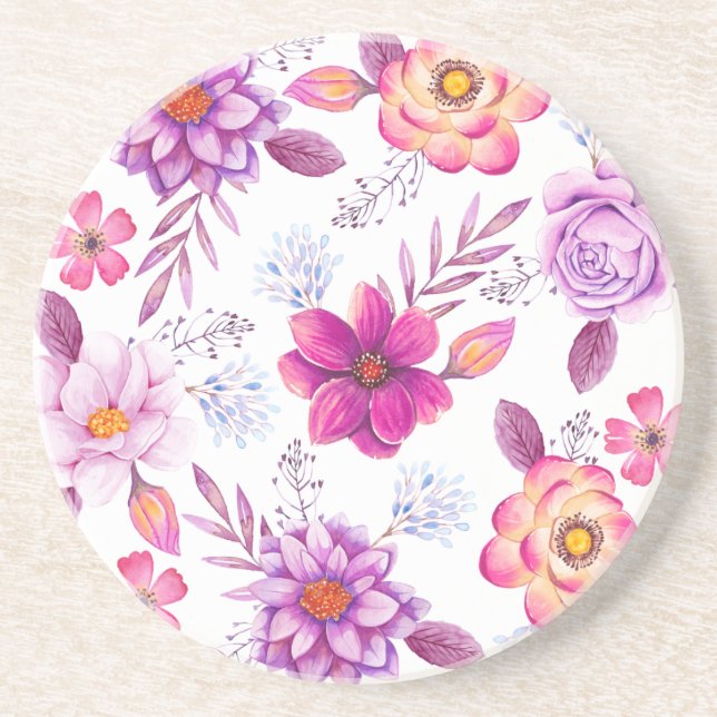 Dessous De Verre En Grès Violet rose (Devant)