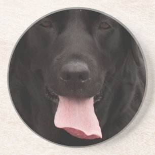 Dessous De Verre En Grès Visage de chien noir
