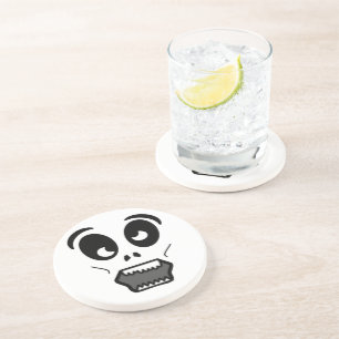DESSOUS DE VERRE EN GRÈS VISAGE ZOMBIE