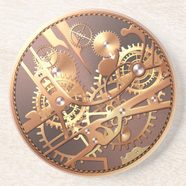 Dessous De Verre En Grès vitesses de montre de steampunk (Devant)
