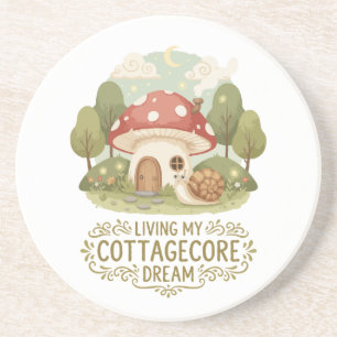 Dessous De Verre En Grès Vivre mon rêve Cottagecore   Joli Mushr Fantaisist