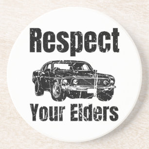 Dessous De Verre En Grès Voiture amusante - Respect Vintage Vos Aînés Class