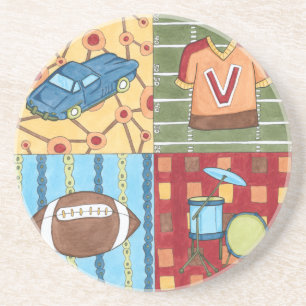 Dessous De Verre En Grès Voiture, Jersey, Football et Kit Drum