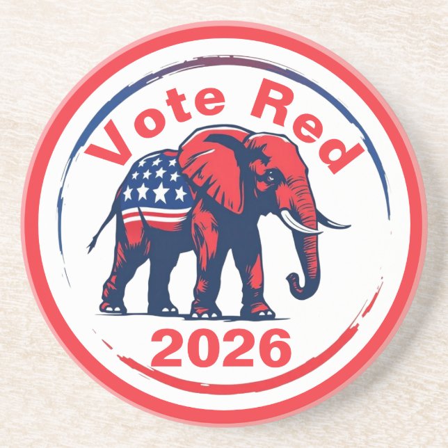 Dessous De Verre En Grès Vote Red 2026 (Devant)