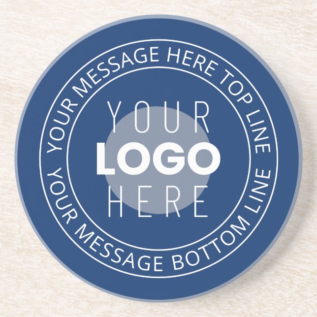 Dessous De Verre En Grès Votre logo et votre texte circulaire personnalisab (Devant)