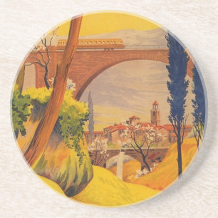 Dessous De Verre En Grès Voyage ferroviaire vintage