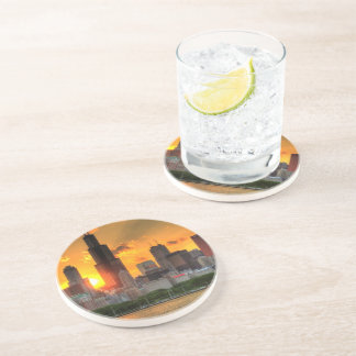 Dessous De Verre En Grès Vue de l'horizon de Chicago d'Adler