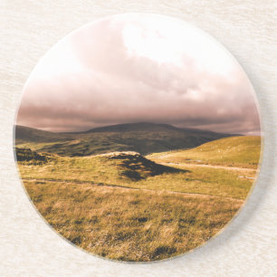 DESSOUS DE VERRE EN GRÈS VUES SUR LA MONTAGNE, VALES