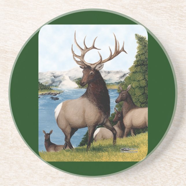 Dessous De Verre En Grès Wapiti (Devant)