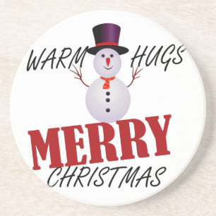 Dessous De Verre En Grès Warm Hugs Joyeux Noël