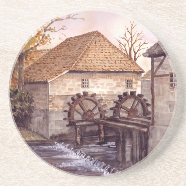 Dessous De Verre En Grès Watermill Watercolor (Devant)