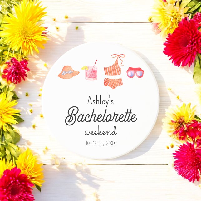 Dessous De Verre En Grès Week-end de bikini de plage de célibataire  (Créateur téléchargé)