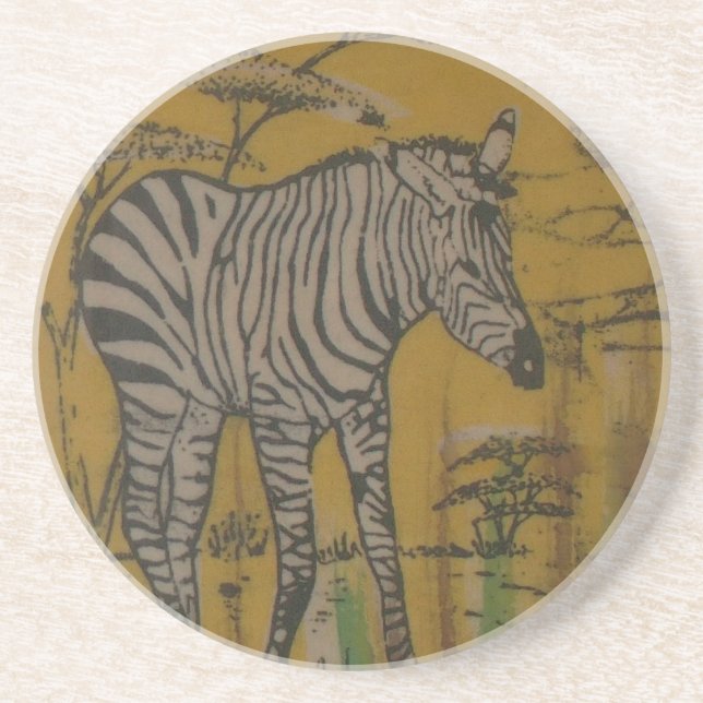 Dessous De Verre En Grès Wild Life Kenya African Safari Zebra.png (Devant)