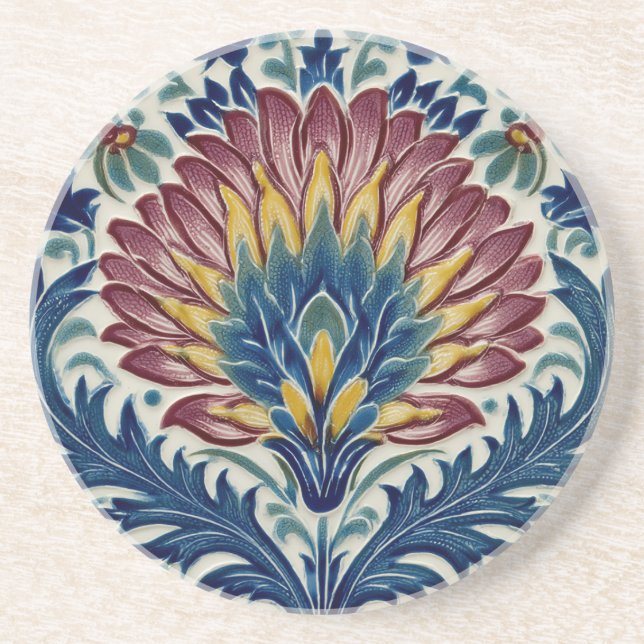 Dessous De Verre En Grès William De Morgan Fleur orientale (Devant)