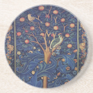 Dessous De Verre En Grès William Morris Bois de Pic Tapisserie Oiseaux Flor