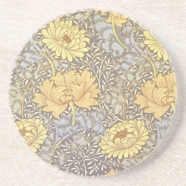 Dessous De Verre En Grès William Morris Chrysanthemum Fleurs maman (Devant)