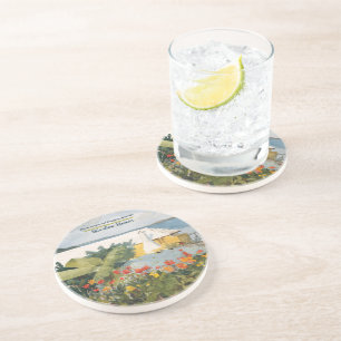 Dessous De Verre En Grès Winslow Homer Flower Garden et Bungalow Bermudes
