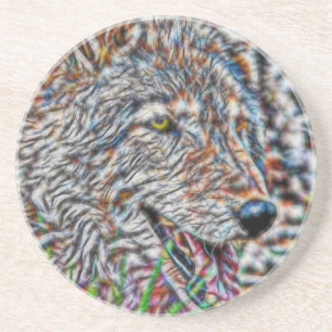Dessous De Verre En Grès Wolf fractal