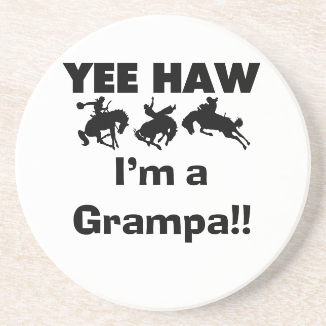 Dessous De Verre En Grès Yee Haw Je suis un t-shirt et des cadeaux Grampa (Devant)