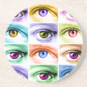 Dessous De Verre En Grès Yeux d'art de bruit