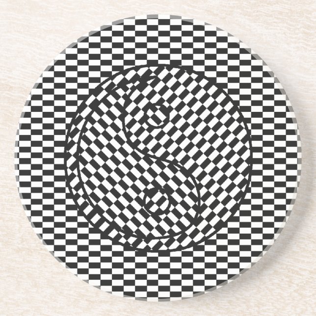 Dessous De Verre En Grès Yin Yang (Devant)
