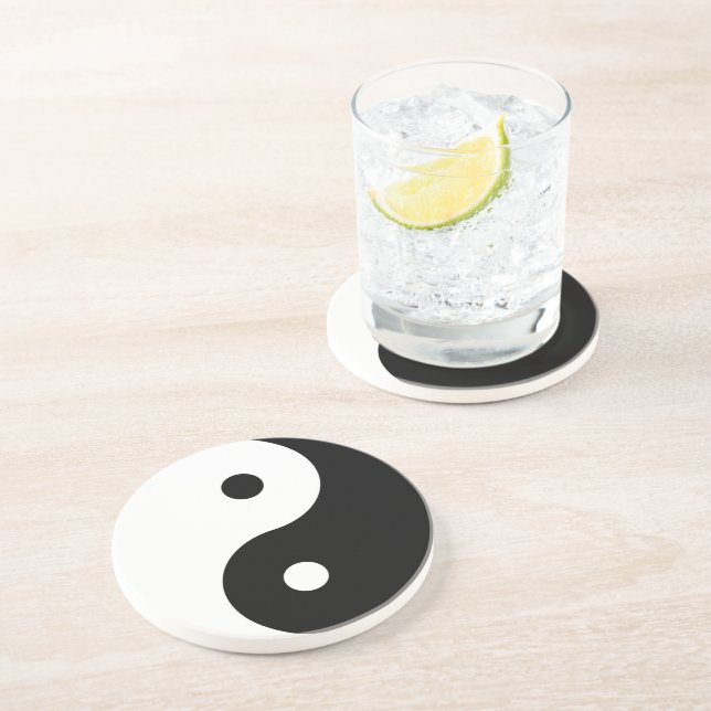 DESSOUS DE VERRE EN GRÈS "YIN YANG " (Côté)