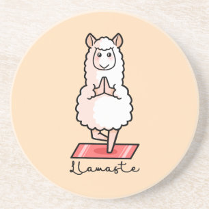 Dessous De Verre En Grès Yoga Llama - Llamaste