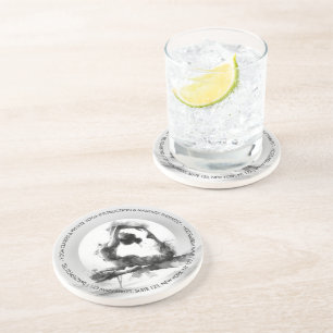 Dessous De Verre En Grès Yoga Reiki à une jambe King Pigeon Pose Aquarelle