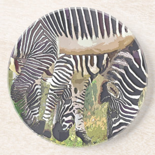 DESSOUS DE VERRE EN GRÈS ZEBRAS