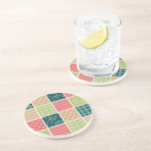 Dessous De Verre En Grès Zigzag, Chevron, En vichy, Pois, Patchwork