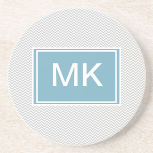 Dessous De Verre En Grès Zigzag gris simple