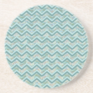 Dessous De Verre En Grès Zigzag turquoise nacré