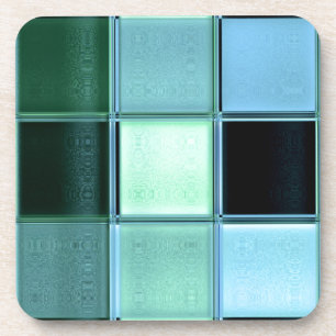 Dessous de verre en mosaïque AquaMarine avec dos d