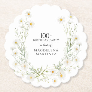 Dessous-de-verre En Papier 100e anniversaire avril mois des fleurs personnali