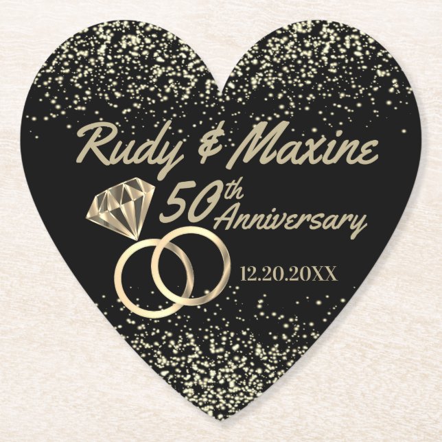 Dessous-de-verre En Papier 50e anniversaire d'or (Devant)