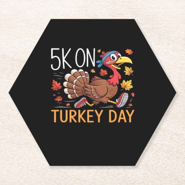 Dessous-de-verre En Papier 5K Jour De La Turquie Thanksgiving Runic T-Sh Clas (Devant)