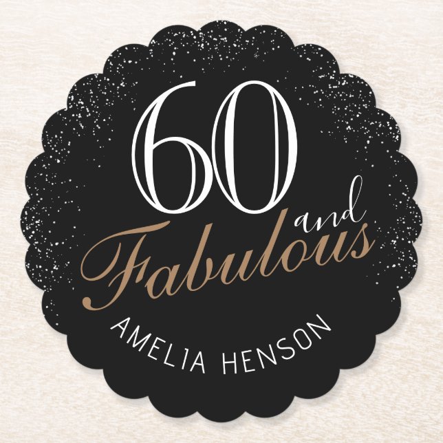 Dessous-de-verre En Papier 60 et fabuleux Elegant Black 60e anniversaire (Devant)