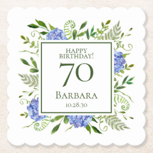 Dessous-de-verre En Papier 70e anniversaire Blue Hydrangeas