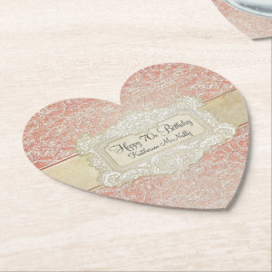 Dessous-de-verre En Papier 70e Anniversaire Dentelle Vintage Régence frança