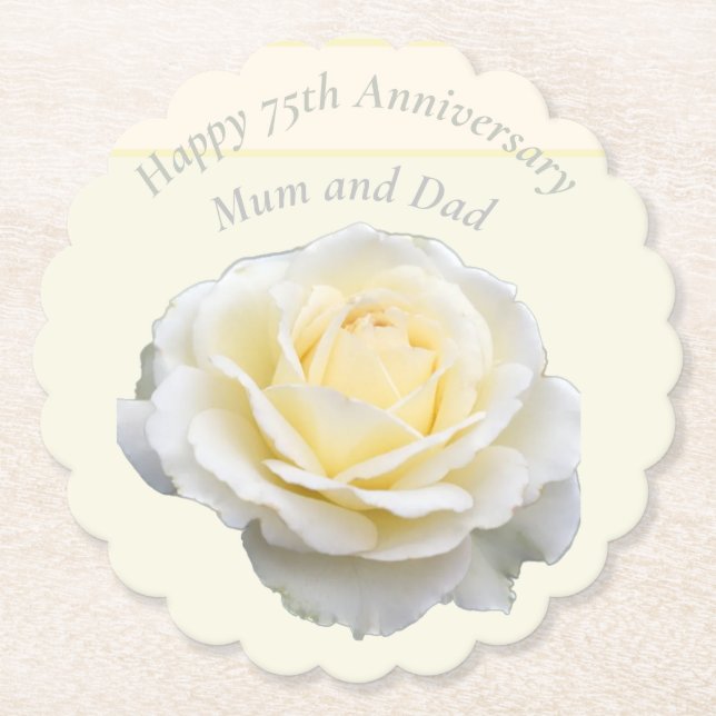 Dessous-de-verre En Papier 75e anniversaire du Mariage (Devant)