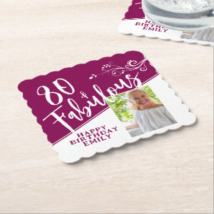 Dessous-de-verre En Papier 80 et fabuleux Script Photo Magenta 80e anniversai